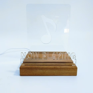Hot Sale Acrylic <strong>Record</strong> Display Stand Led Lighting Acrylic Vinyl <strong>Holder</strong> With Wooden Base - Product Image 6