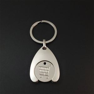 Bulk Metal OEM Engraving Card <b>Holder</b> Keychain Blank Euro Token Shopping Trolley <b>Key</b> Chain Ring Embossed Coin <b>Holder</b> Keychain - Product Image 5