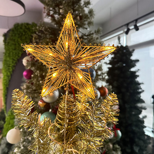 Nuovo arrivo Topper albero di natale illuminato stella Tree Topper con LED rotante stella proiettore luce 3D Glitter stella - Product Image 2