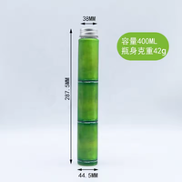 Grosir 400ml botol berbentuk bambu ramping hewan peliharaan untuk minuman jus susu dengan tutup aluminium