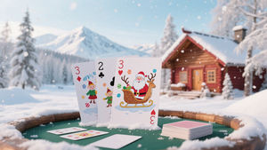 Cartes à jouer sur le thème de Noël pour les jeux de cartes Atmosphère chaleureuse et joyeuse avec <span class=keywords><strong>carte</strong></span> personnalisée de tranquillité hivernale typique - Product Image 4