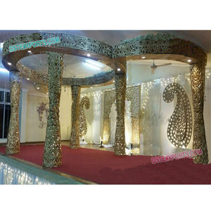 Mariage hindou doré Mandap Fidji fibre sculpté Mandaps magnifique décoration de mariage indien Mandap mariage royal Mandap australie - Product Image 1