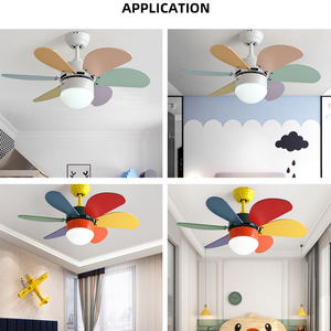 Trẻ Em Hiện Đại Phòng Trang Trí Nội Thất 30 Inch 6 Lá Ván Ép Lưỡi Led Quạt Trần AC Tinh Khiết Động Cơ Đồng Quạt Trần Điện Với Ánh Sáng - Product Image 6