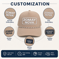 Casquette Snapback personnalisée en corde, 5 panneaux, découpée au laser, respirante, visière incurvée, réglable, pour le golf et le streetwear, vente en gros, OEM, faible MOQ