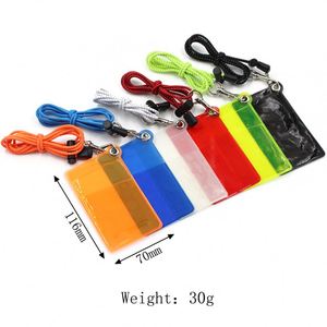 Porte-cartes d'identité en PVC imperméable avec cordon de cou, design minimaliste, plastique transparent pour articles promotionnels de bureau - Product Image 1