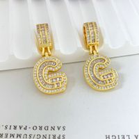 Colgante de Letra Inicial de Hip Hop con Circonita Cúbica, Bañado en Oro, para Joyería DIY