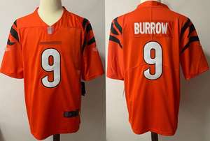 2025 yeni sezon #9 Joe Burrow Bengals formalar nefes özelliği ile amerikan futbolu kısa kollu formaları - Product Image 3