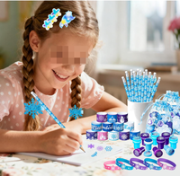 Kit de Suministros para Fiestas Temáticas de Frozen: Pulseras, Sellos, Pinzas para el Pelo, Mini Cuadernos, Lápices, Pajitas, Pegatinas, Juguetes y Bolsas de Regalo