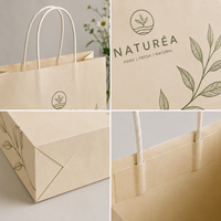 Sacs d'emballage en papier à poignée torsadée durables, sacs en papier kraft de qualité supérieure pour l'emballage des restaurants et des cafés