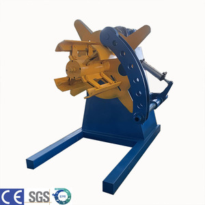 Auto Feed Hydraulic Uncoiler 5-10 Ton <b>Sheet</b> Metal Coil Steel Strip Decoiler Manual for Roll Forming Machine-Used <b>Tile</b> Industries - Product Image 1