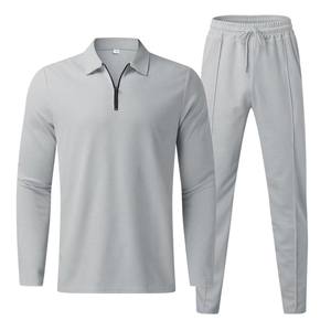 Completo Sportivo Casual da <span class=keywords><strong>Uomo</strong></span> Due Pezzi Traspirante per Primavera Autunno 2024 - Maglia a Maniche Lunghe e Pantaloni Lunghi - Taglie Europee per Amazon - Product Image 2