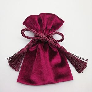 Customized logo European Style Drawstring Velvet <b>Bag</b> <b>Wedding</b> Candy <b>Bag</b> with Tassel Recyclable Jewellery Packaging Return <b>Gift</b> - Product Image 4