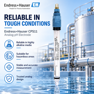 อิเล็กโทรดแก้ววัดค่า pH แบบอนาล็อก Endress+Hauser Orbisint CPS11 ช่วงการวัด 0 ถึง 14 pH พร้อมไดอะแฟรม PTFE สำหรับการบำบัดน้ำ - Product Image 3