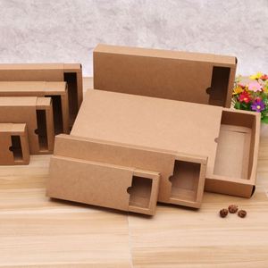 Cheap Eco Friendly <strong>Brown</strong> Kraft Paper White and Black Folding Drawer Sliding <strong>Gift</strong> <strong>Box</strong> - Product Image 5