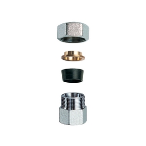 Raccordo femmina cromato 3/4 x 22 con cono singolo in gomma per tubi in rame, componenti HVAC - Product Image 1