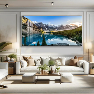 Moderne Grand Paysage Mur Toile Art Nature Photos des Alpes <span class=keywords><strong>Montagne</strong></span> Soleil Forêt et <span class=keywords><strong>Lac</strong></span> en Cristal Porcelaine Cadre - Product Image 2