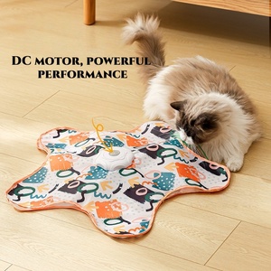 Jeu <span class=keywords><strong>2</strong></span>-en-1 Cache-Cache pour Chat : Jouet de Chasse avec Plumes Mobiles Dissimulées dans un Sac pour l'Exercice et la Chasse du Chat - Product Image 1