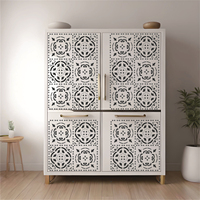 Pochoir Mandala Grand Format 15,7x23,6 Pouces, Réutilisable, pour Peinture DIY Murale, Décoration Intérieure et Extérieure