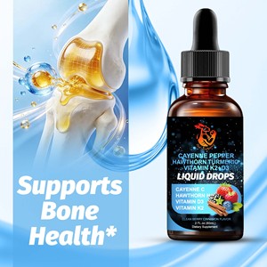 Gouttes liquides personnalisées en usine de curcuma, vitamine K2+D3 pour la pimente de Cayenne, améliore l'absorption des nutriments, gouttes orales D3 K2 - Product Image 4