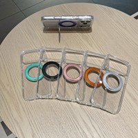 Großhandel Transparente Magnetische Handyhülle mit Flachem Metallring-Ständer für iPhone 18 Pro Max 17 16 15 14 13 12 Durchsichtige Hüllen
