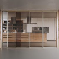 Porte coulissante en aluminium de style chinois moderne, avec moustiquaire en fibre de verre, pour salle de bain et salon