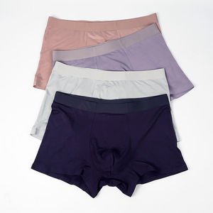 Venta al por mayor de tejidos de punto personalizados suave agradable a la piel transpirable cómodo bóxer de los hombres ropa interior corta - Product Image 1