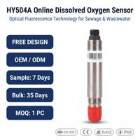 Sensor de Oxígeno Disuelto en Línea HY-504A, 0-20mg/L ±1%, RS485 MODBUS G3/4 IP68, Analizador de OD para Aguas Residuales de Titanio, OEM