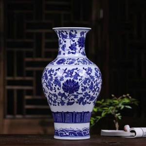 แจกันเซรามิก Jingdezhen สีฟ้าโบราณกรอบจีนที่ทันส<span class=keywords><strong>ม</strong></span>ัยตัดดอกบัวโต๊ะสำหรับตกแต่งห้องนั่งเล่น - Product Image 2