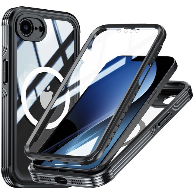 New Transparent High Quality PC+9H Tempered Glass Anti Drop Shockproof Dustproof Mobile Magnetic Phone case for IPhone16e/17e