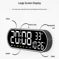 Horloge murale numérique LED de 16 pouces avec télécommande, affichage de la température intérieure, affichage de la date et de l'heure, horloge murale avec alarme OEM DOM