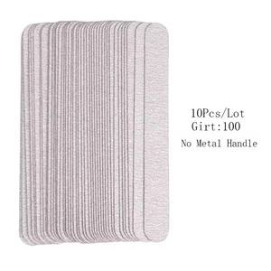 <span class=keywords><strong>Lima</strong></span> de <span class=keywords><strong>uñas</strong></span> de papel de lija extraíble de forma recta con mango de acero 80/100/180/240 almohadillas de limas de repuesto de Metal manicura desechable - Product Image 6