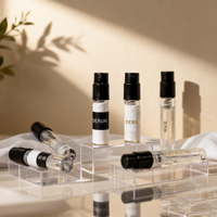 Flacon pulvérisateur de parfum en verre transparent rechargeable, mini, vide, cylindrique, pour huiles essentielles, 2ml, 3ml, 5ml, 10ml, vente en gros