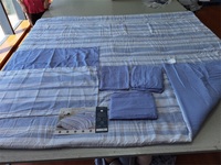 Ensemble de literie Queen 7 pièces de fabrication chinoise, comprenant 3 couettes et 4 draps, avec garniture plissée