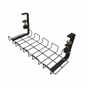 JH-Mech Power Supply And Wire Management Standing Cable Organizer Duct Computer Wire Under Desk Cable Tray