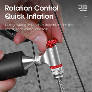 WEST BIKING - Bomba de Inflado de Neumáticos de Bicicleta con CO2, Boquilla Compacta Universal para Válvulas <span class=keywords><strong>Presta</strong></span> y Schrader con Funda Aislante - Product Image 2