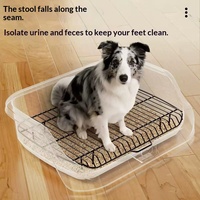 Bac de toilette pour chien avec grille anti-crottes, anti-éclaboussures, tapis absorbant amovible, facile à nettoyer, en plastique, pour l'apprentissage de la propreté des chiots et chiens de petite et moyenne taille