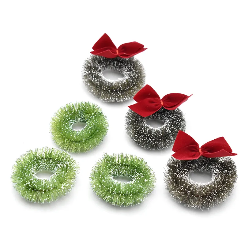 Free Sample DIY Home Wall Mini Artificial Garland Christmas Decoration Decor Christmas Wreath Bow