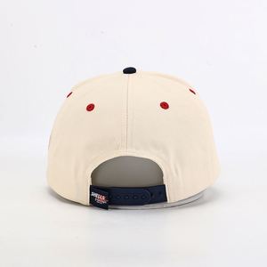 Casquette de baseball personnalisée pour hommes, 5 panneaux, bicolore, avec logo 3D brodé en relief, en coton structuré, style Dad Hat, pour la vente en gros - Product Image 5