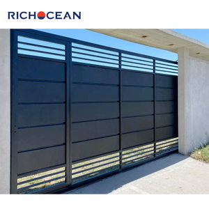 Nuevo sistema de seguridad de jardín de diseño de moda, puertas correderas de entrada de Color negro, puerta de aluminio de fácil mantenimiento personalizada - Product Image 4