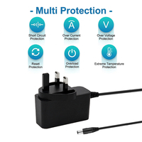 Adaptateur d'alimentation à découpage 12V 1A 24V 0.5A 12W, prise murale UK noire et blanche, AC 100-240V vers DC 24V 500mA pour CCTV et routeur