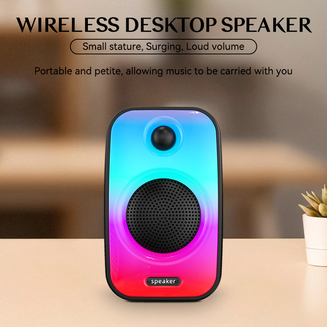 Stereo Sound Mini RGB Wireless Party Speaker Waterproof 8W HiFi Bass Woofer TF Card for Home & Outdoor Use