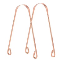 Raspador de lengua de acero inoxidable de cobre puro, herramienta de metal de higiene bucal para una prevención eficaz del mal aliento para adultos y niños