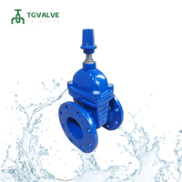 Vanne à opercule en fonte ductile GGG50 à passage plein DIN3352 F4 PN16 DN100-DN500 à brides EPDM avec revêtement époxy bleu