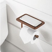 Porte-papier toilette en laiton au design traditionnel avec étagère, finition bronze huilé, ensemble d'accessoires de salle de bain