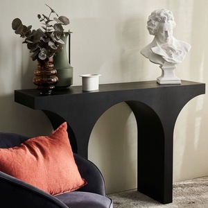 Table <span class=keywords><strong>console</strong></span> moderne <span class=keywords><strong>blanche</strong></span> ou noire pour couloir, entrée, salon, table d'entrée <span class=keywords><strong>en</strong></span> <span class=keywords><strong>bois</strong></span> - Product Image 1