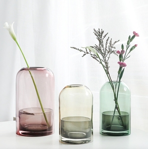 Vase en verre transparent de style nordique au design simple, support de bougie avec couvercle en verre, vase en verre pour arrangement floral en forme artistique, vente en gros - Product Image 5