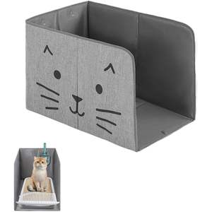 Boîtier de litière pour chat étanche de qualité supérieure avec tapis amovible anti-éclaboussures et 2 crochets en plastique PP durable - Product Image 1