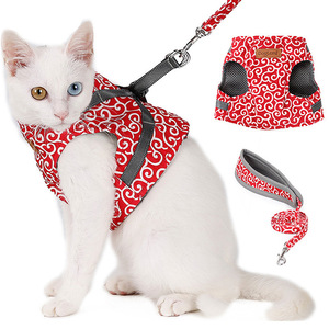 Cat Vest Breathable <b>Chest</b> Strap <b>Small</b> Size For Outdoor Use Red Blue Green Patterns - Product Image 2