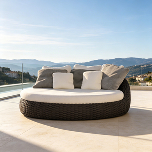 Daybed Personnalisé Corde Tissée à la Main Cadre Alu Coussin Séchage Rapide Resort Villa Piscine Projet OEM - Product Image 2