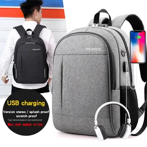 กระเป๋าเดินทางขนาดใหญ่ความจุกลางแจ้งกันน้ำ Multifunction Anti Theft คอมพิวเตอร์ Usb ชาร์จแล็ปท็อปกระเป๋าเป้สะพายหลังกระเป๋า